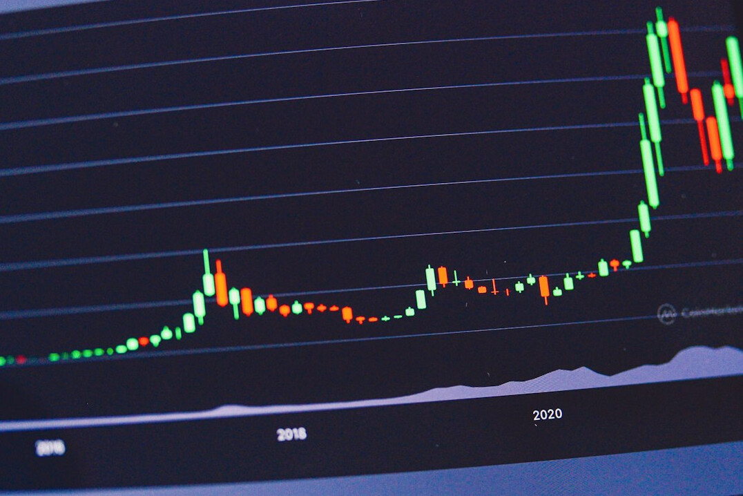 data charts on screen