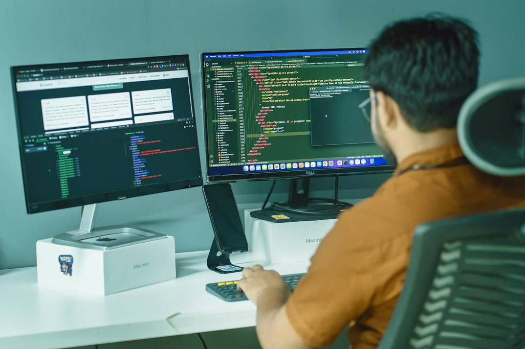 engineer analyzing data on computer